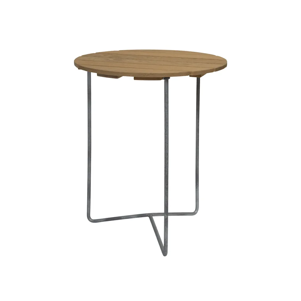 Table 6B Ø60cm galvanized frame oiled oak