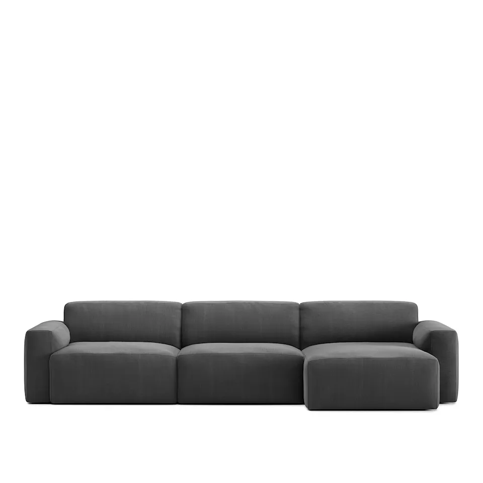 Brick 3-Seater Chaise Lounge Right - Shadow Dark Grey