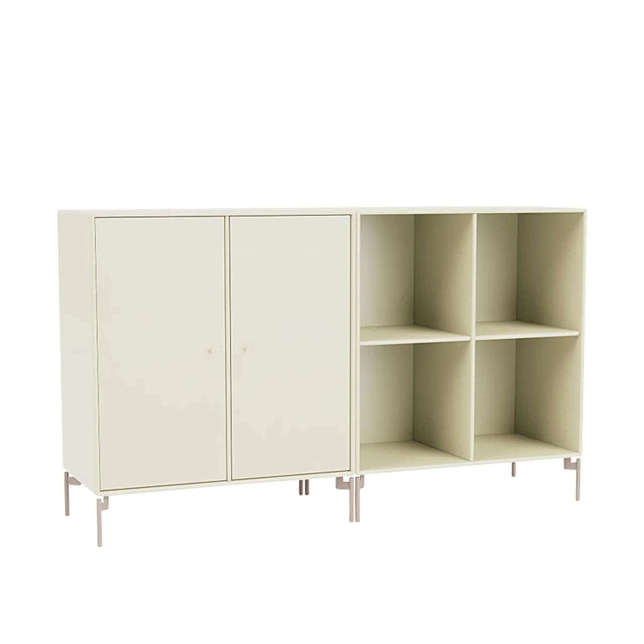 Pair Classic Sideboard - Mushroom / Matt Chrome Legs