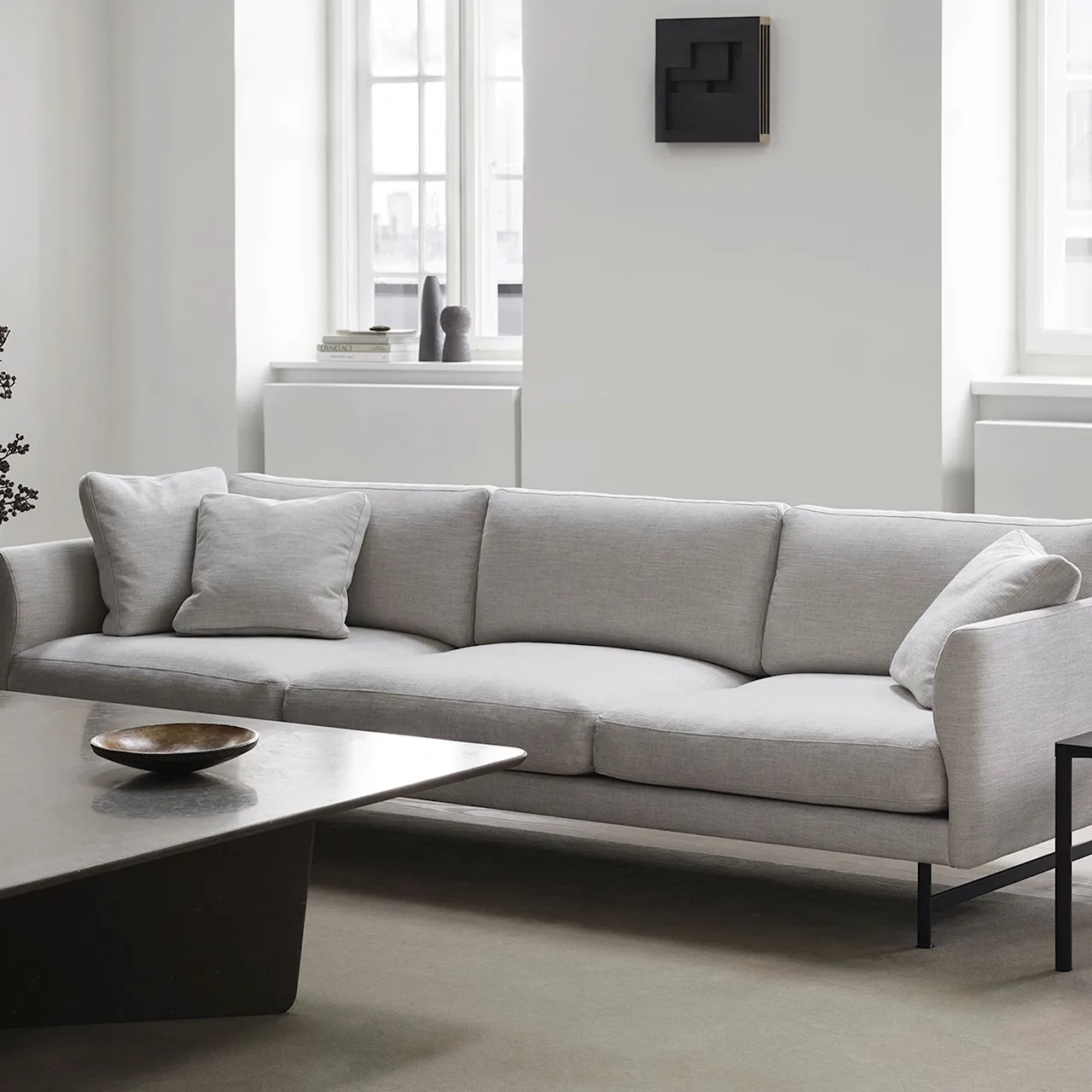 Calmo 3-personers sofa mat krom