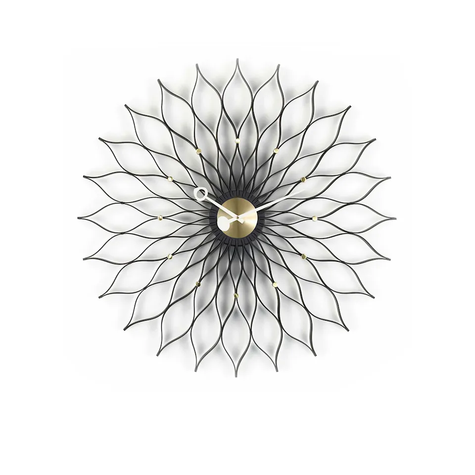 Sunflower Wall Clock Black/Brass