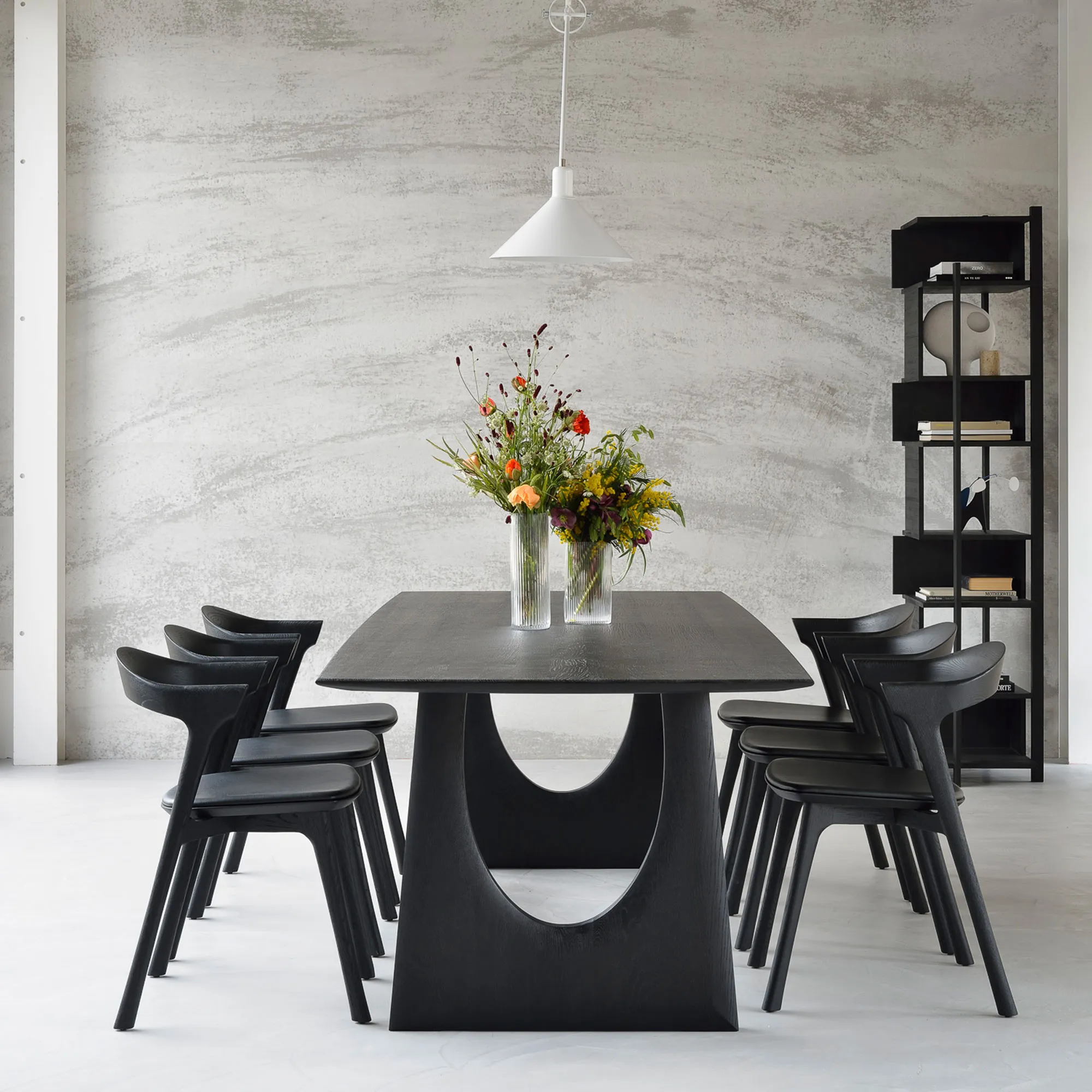 Geometric Dining Table Black Oak - 4