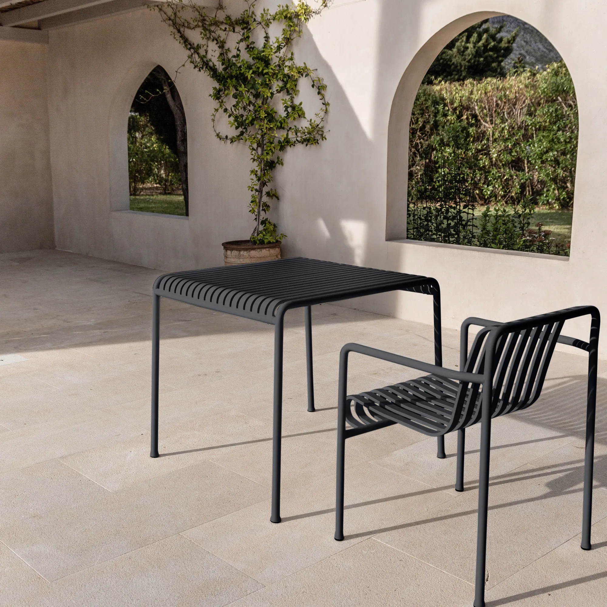 Palissade dining set with table & 2 armchairs - 8