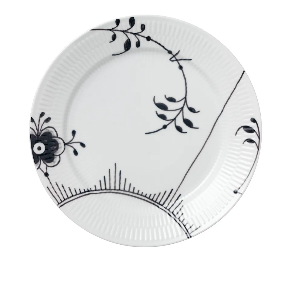 Black Fluted Mega Plate 27 cm Decoration No. 2