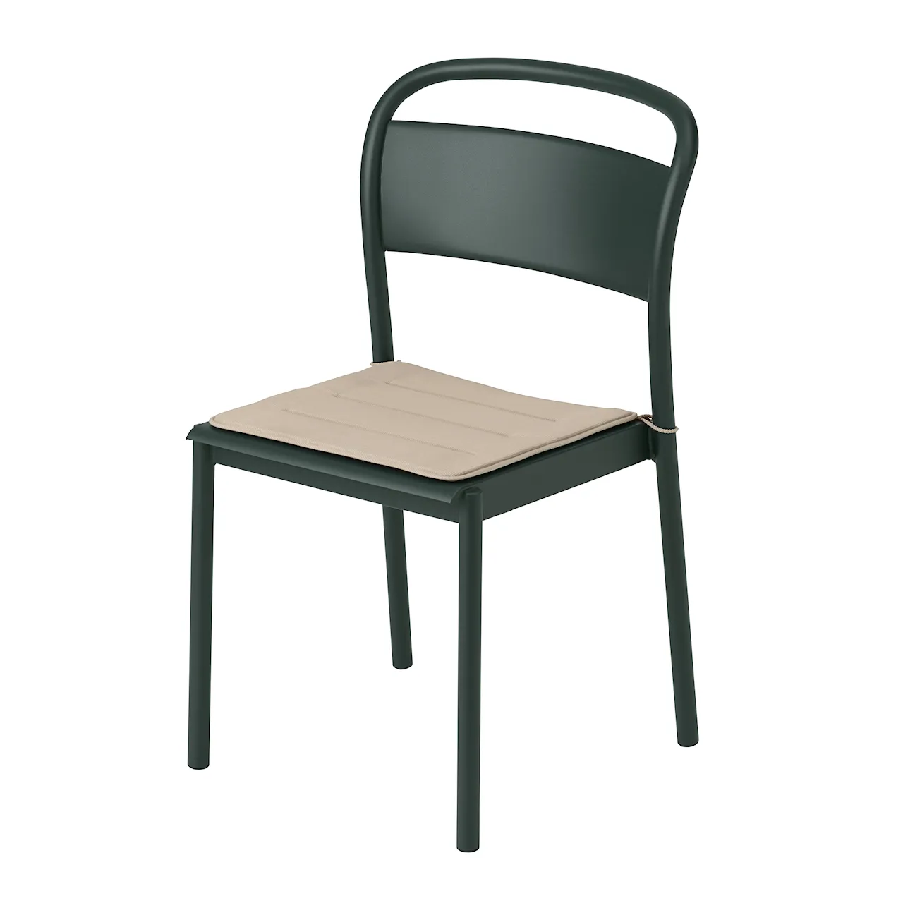 Linear Steel Side Chair Dark Green