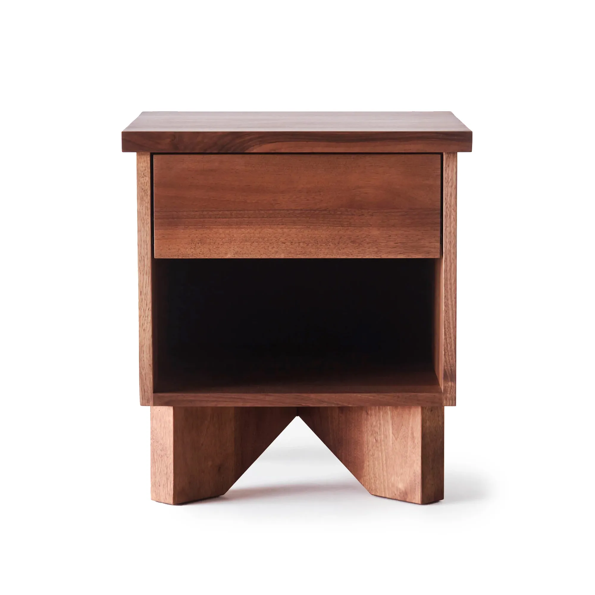 V Bedside Table - Walnut - 1