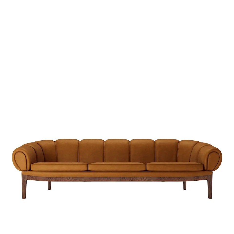 Croissant 3-personers sofa valnød