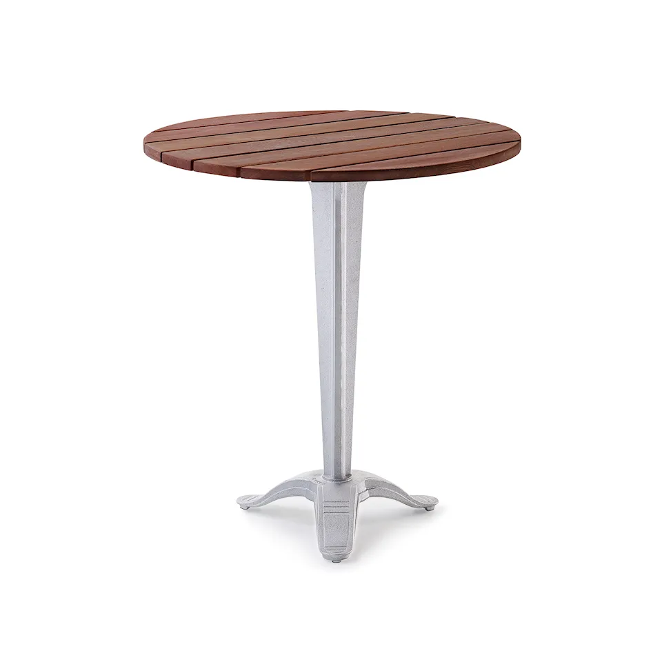 Table Calais - Small Foot Ø 70 Brown Lacquered Pine Wood/Nature