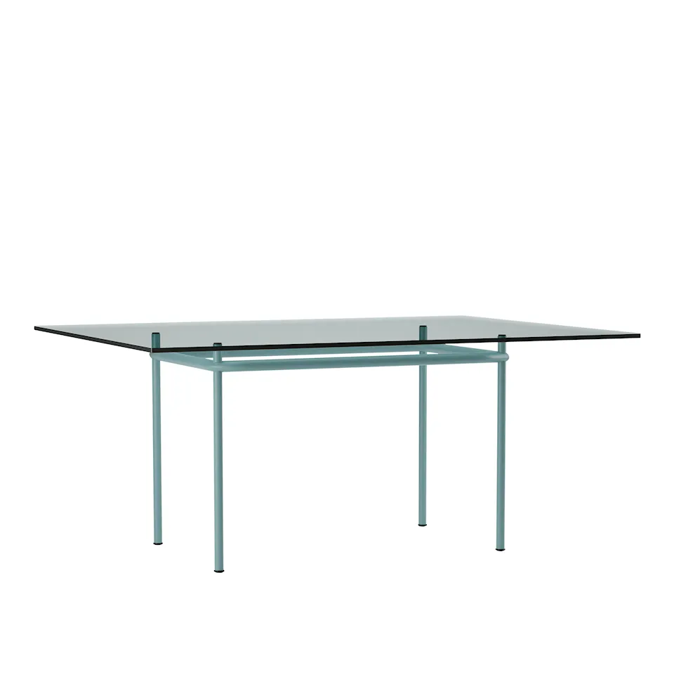 LC12 La Roche Table, Light Blue Enamel Steel Base