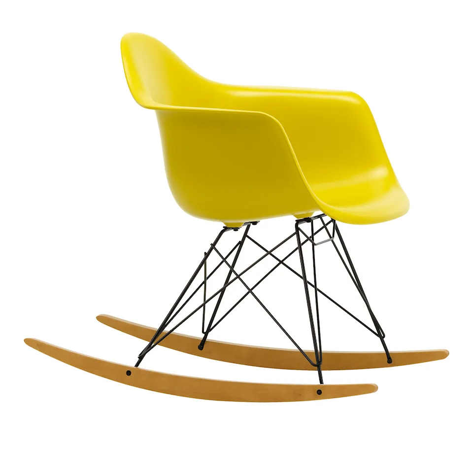 Eames RE Plastic Armchair RAR schommelstoel Basic Dark/Golden Maple