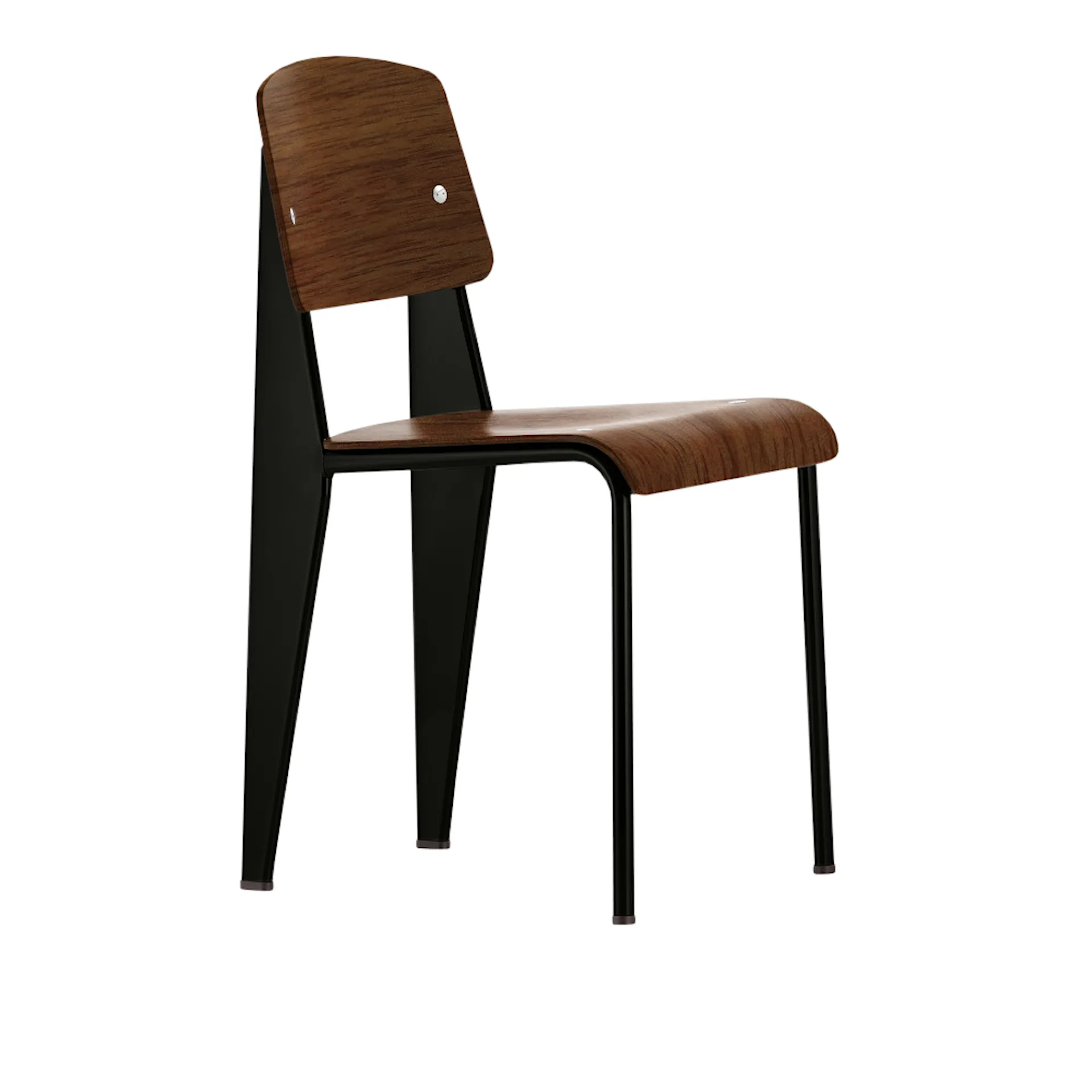 Standard Dining Chair Black Pigmented Walnut - Vitra - Jean Prouvé - NO GA