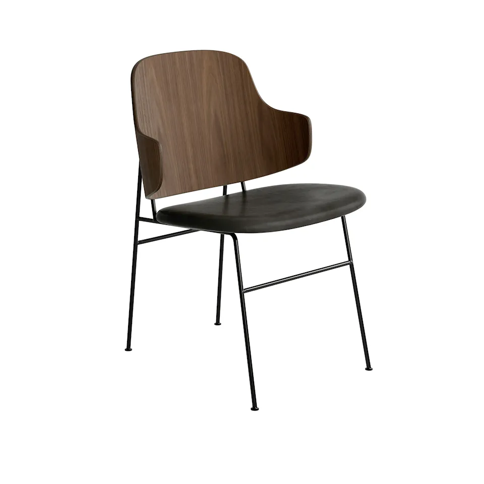 The Penguin Dining Chair Walnut - Seat Upholstered