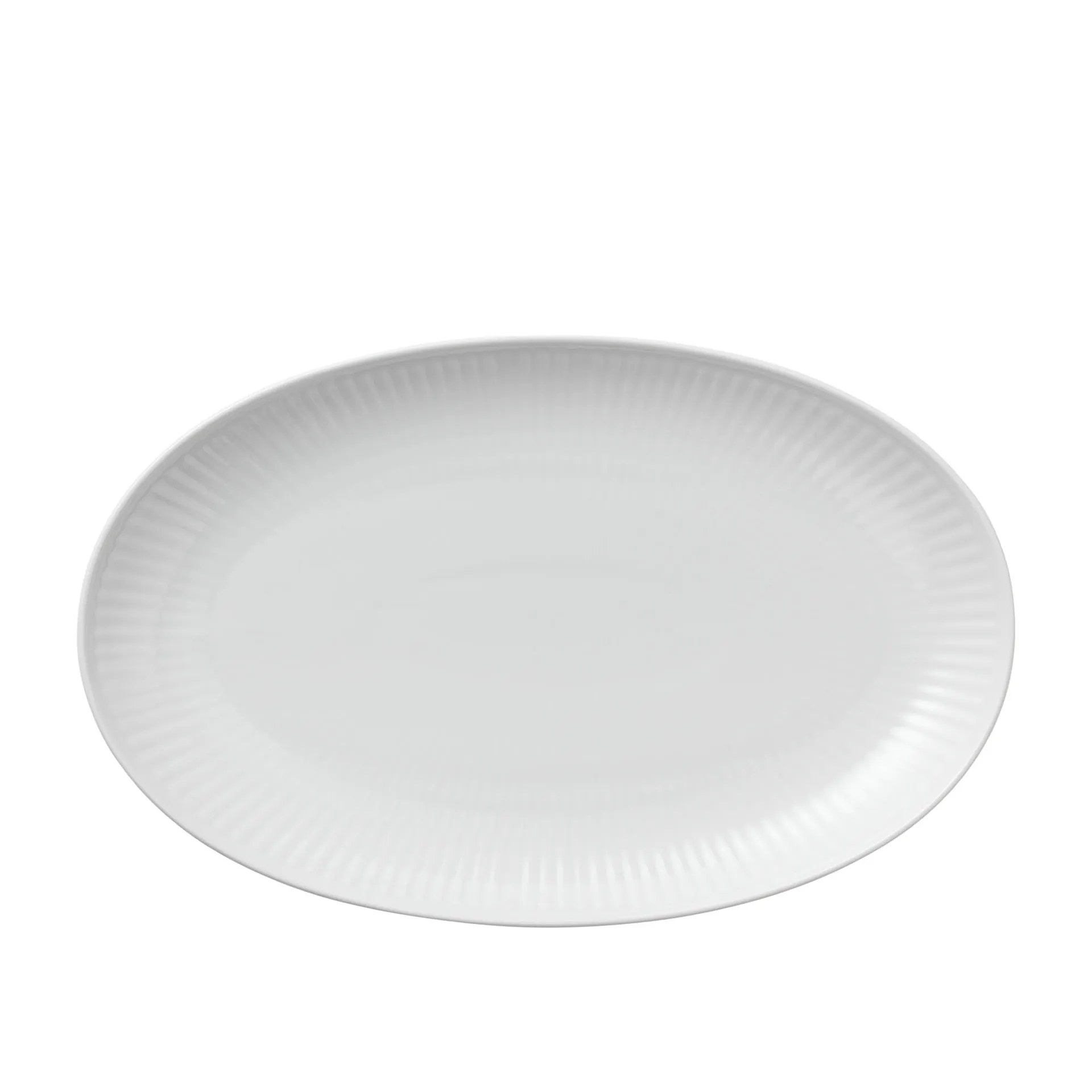 White Fluted Oval Plate 23.5 cm - Royal Copenhagen - NO GA