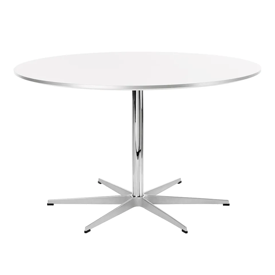 A825 Circular, Ø120 cm, Laminate White, 6-star base