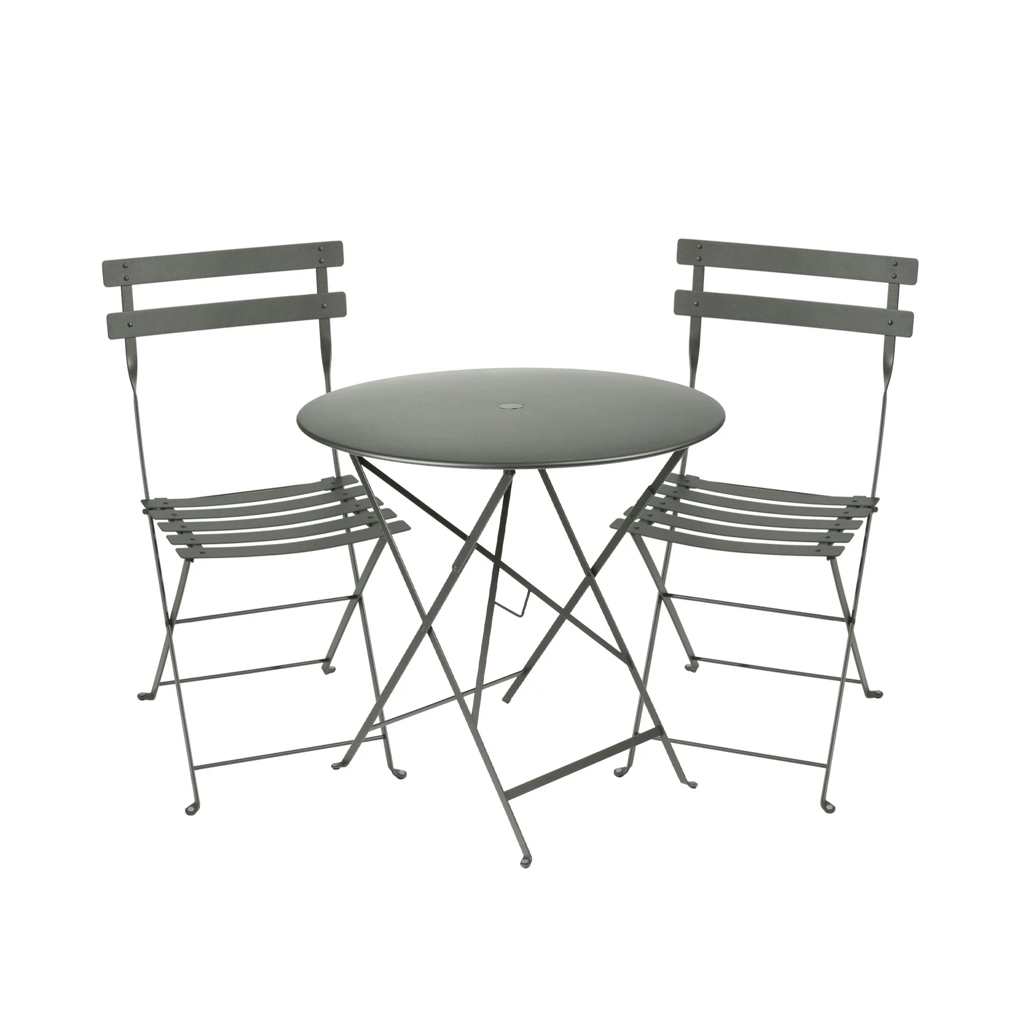 Bistro dining set table 77cm & 2 metal chairs - 1