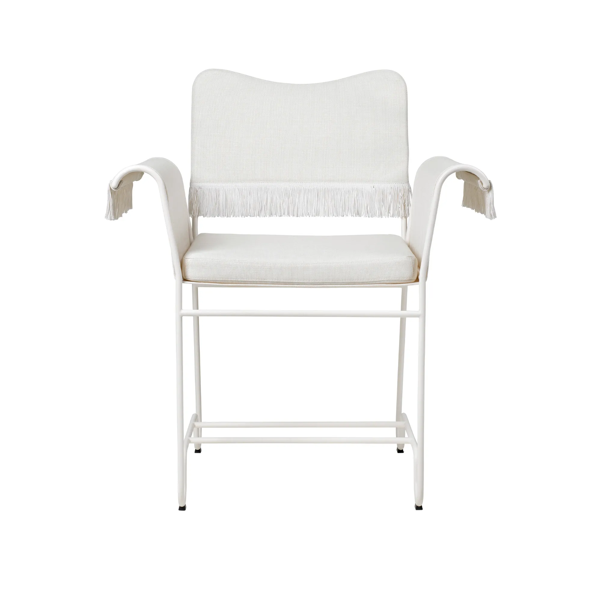 Tropique Outdoor Dining Chair Fringes White - 1