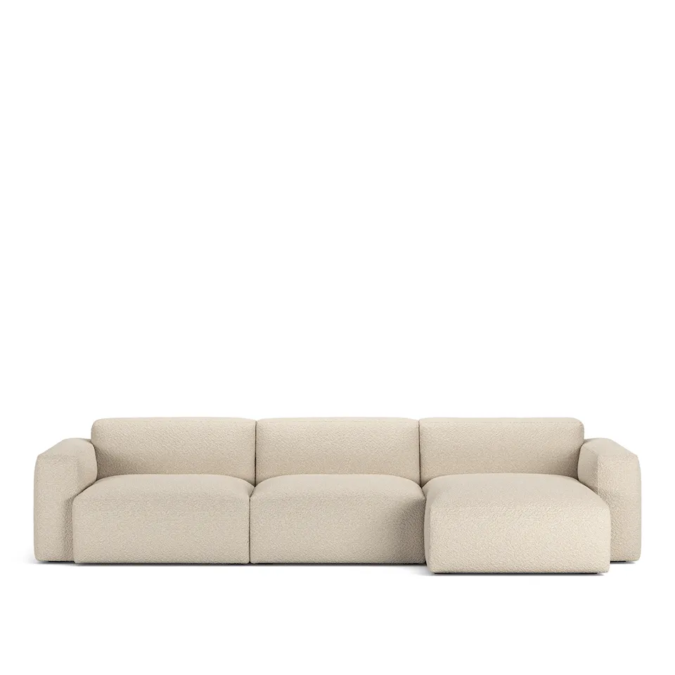 Brick 3-zitsbank met chaise longue rechts