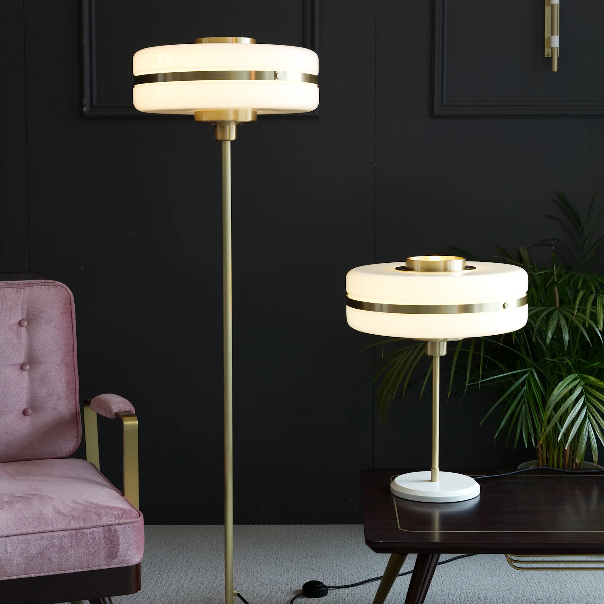 Masina Floor Lamp Brass/Opal - Bert Frank - NO GA