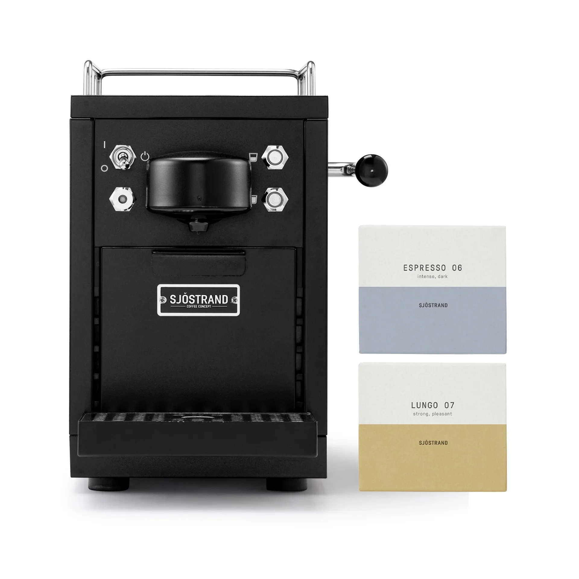 The Original Espresso Capsule Machine Sort + Coffee Capsules 100 stk - Sjöstrand Coffee Concept - NO GA