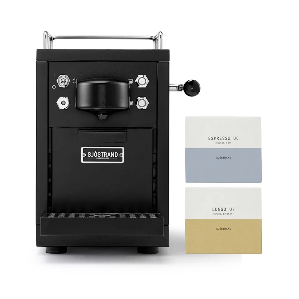The Original - Espresso Capsule Machine, Svart + Coffee Capsules 100 st
