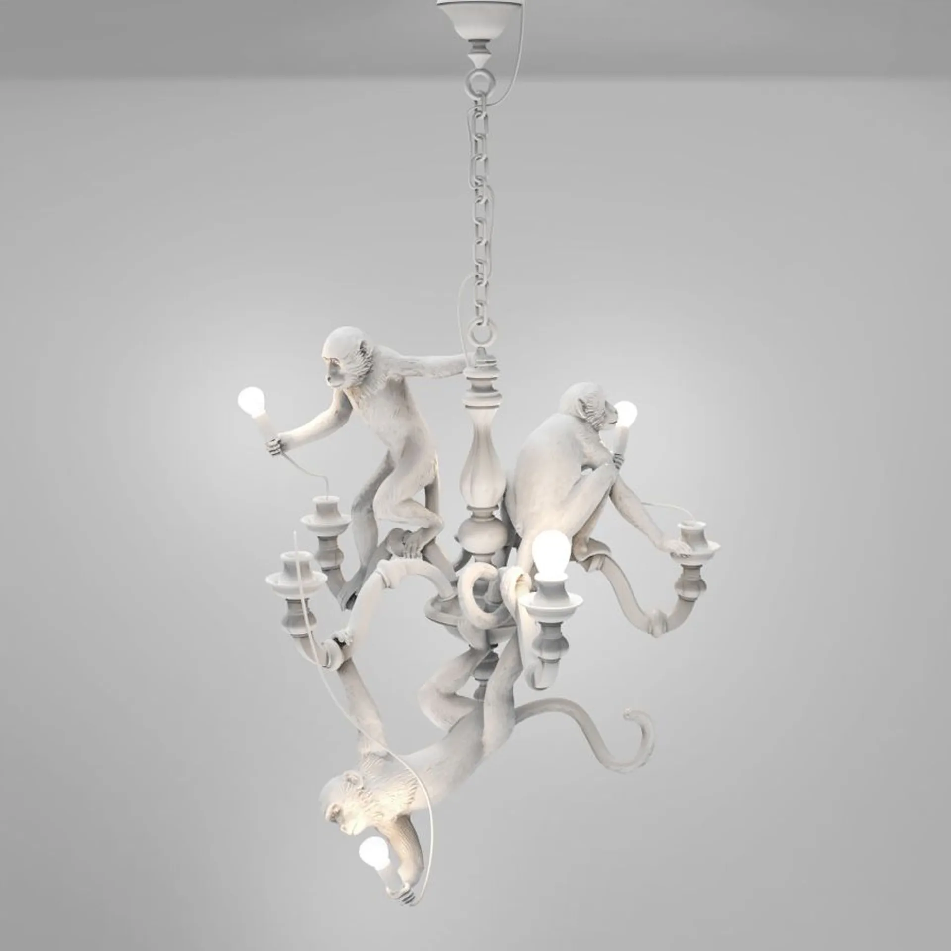 Monkey Chandelier Lamp, White - Seletti - NO GA