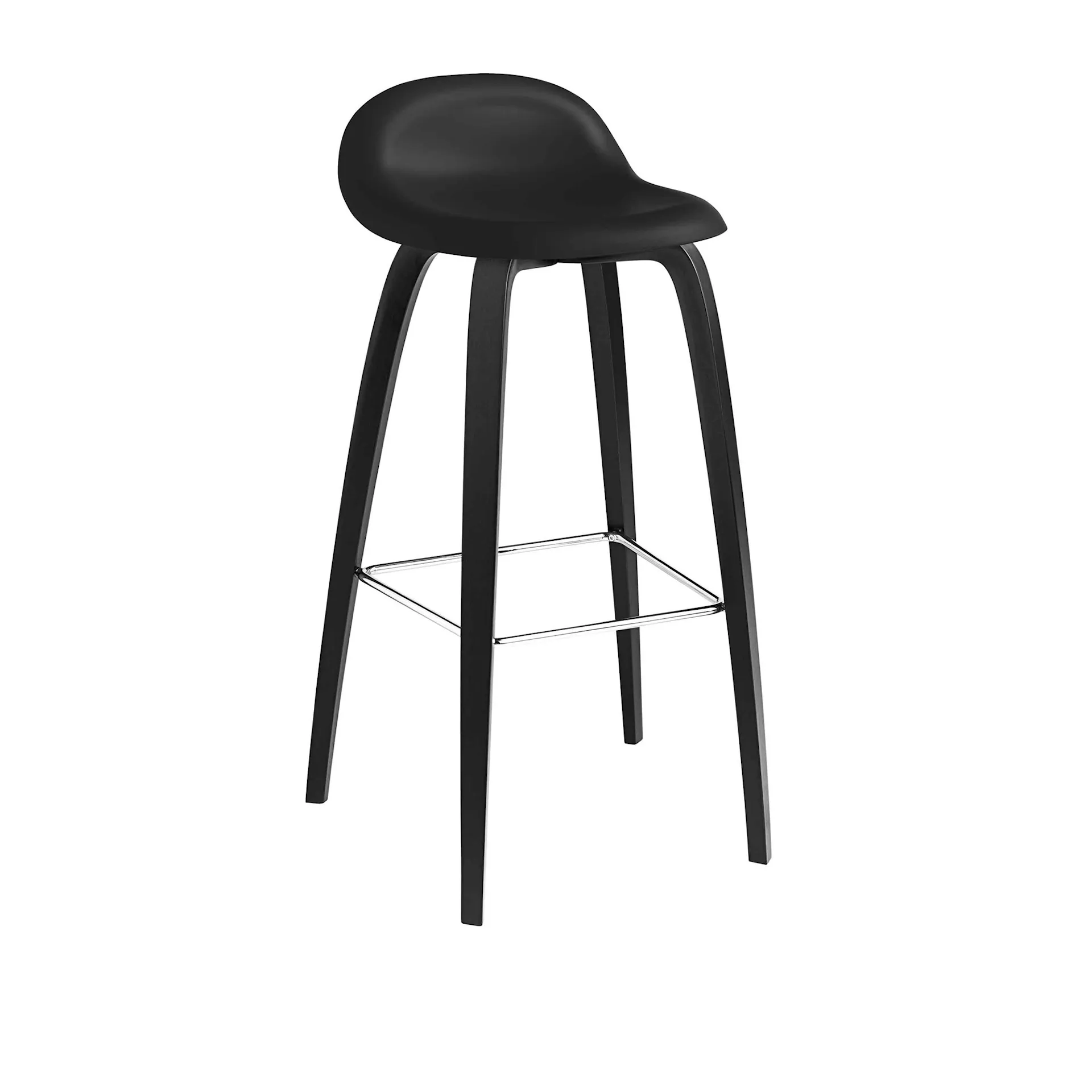 3D Bar Stool Wood Base - Un-upholstered - Gubi - NO GA