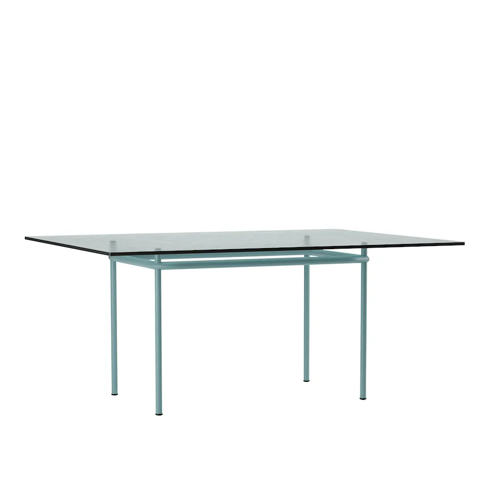 LC12 La Roche Table, Light Blue Enamel Steel Base