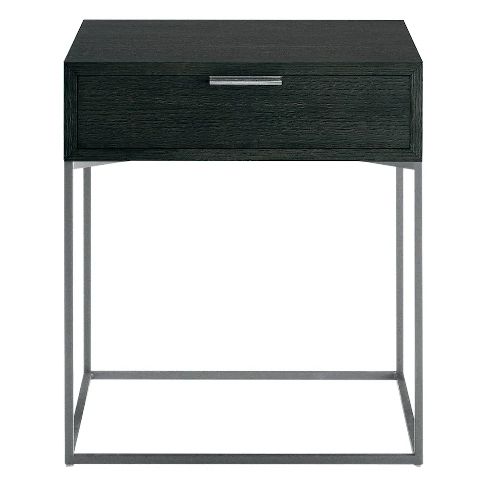 Oscar Side Table, Drawer: grey lacquered oak veneer