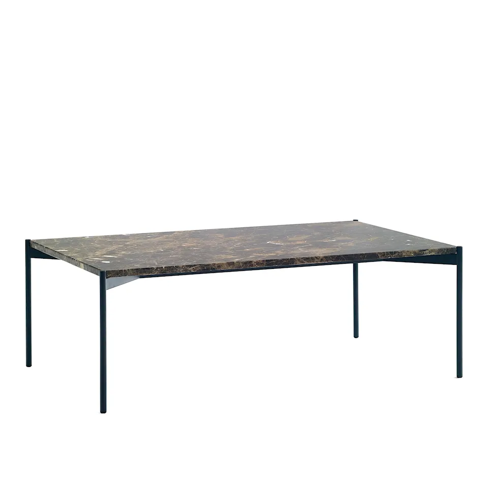 Plateau Table 100x60, Emperador Dark Marble TopBlack Standard Legs