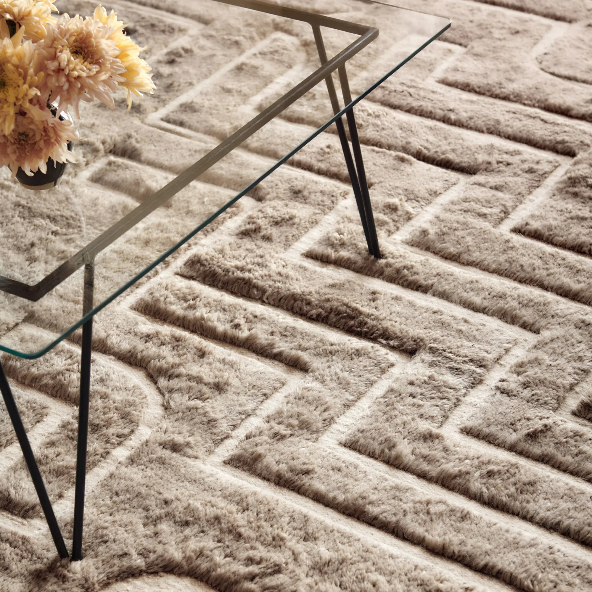 Boho 02 Taupe Mix wool rug - 5