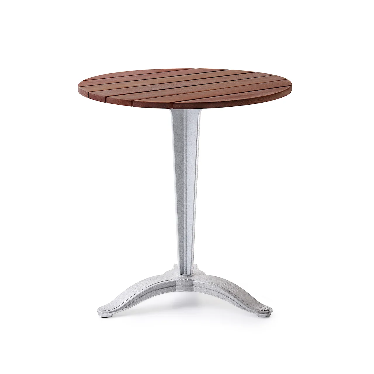 Table Calais - Big Foot Ø 70 Brown Lacquered Pine Wood/Black Lacquered Aluminium