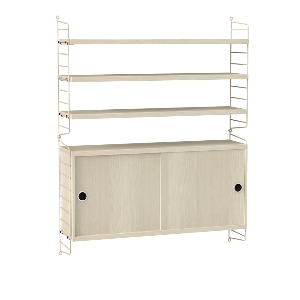 Living room shelving system I ash/beige