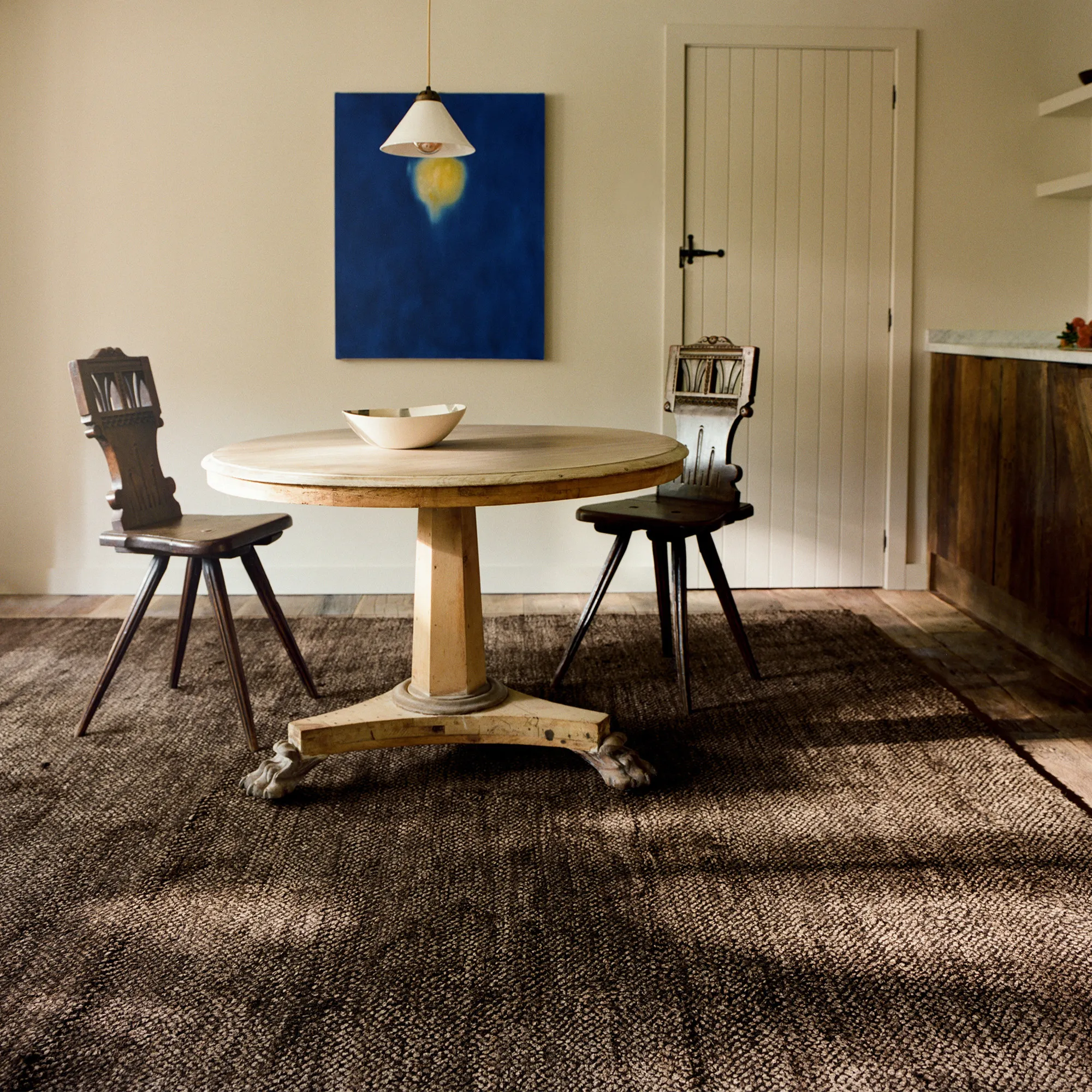 Savanna Dark Jute/Black uld- og jute-tæppe - 2