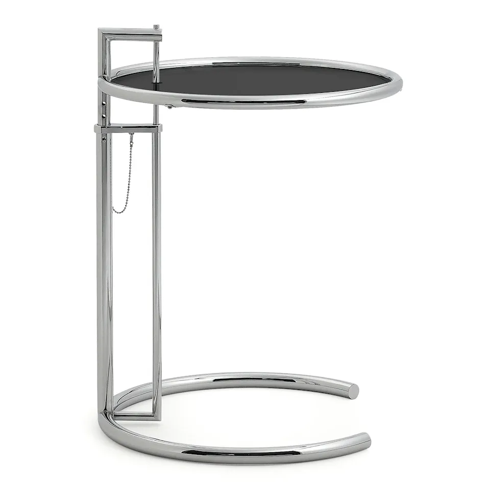 Adjustable Table E 1027 - Förkromad stål/Svart metallskiva