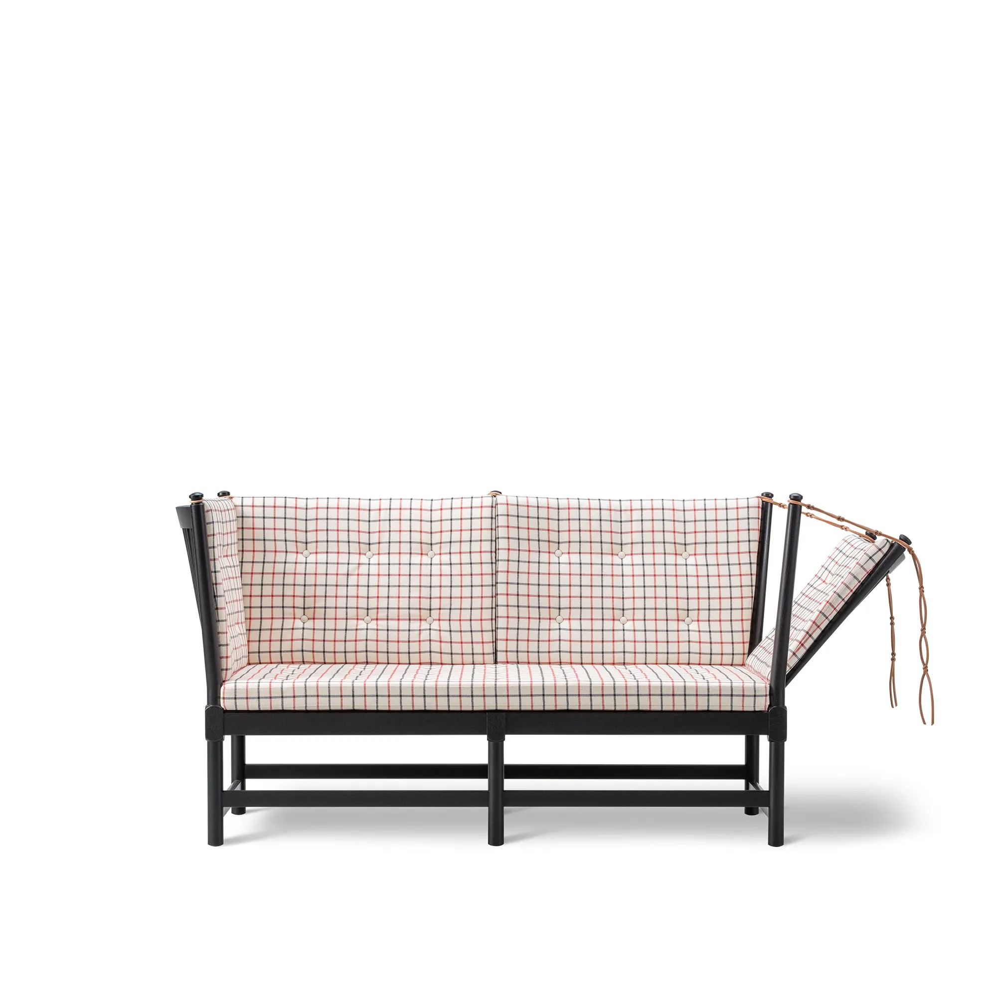 Tremmesofa 2 sæder sortlakeret eg - 1