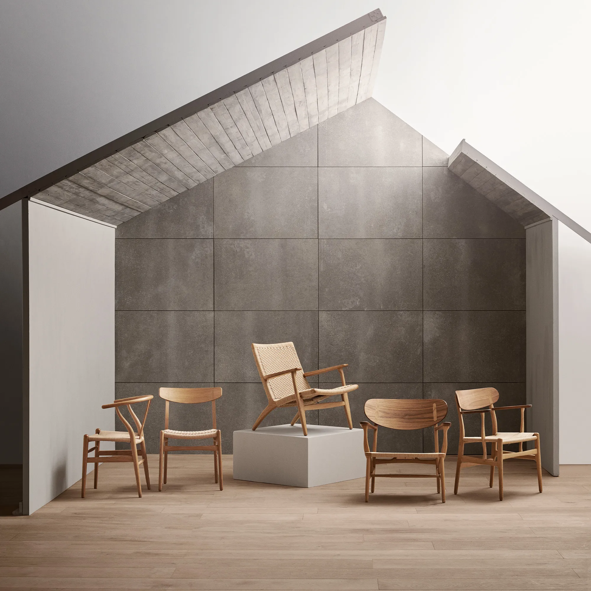 CH22 Armchair Oak/Natural Cord - 12