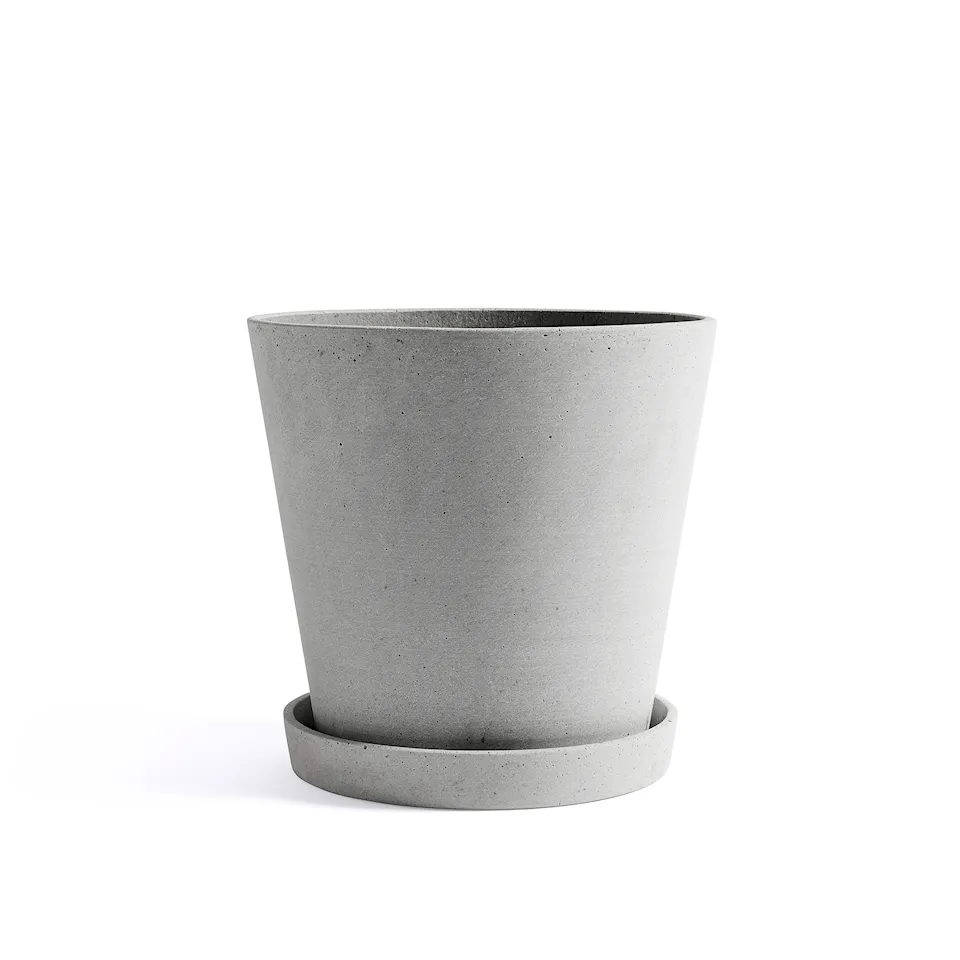 Flowerpot Pot & Saucer Grey