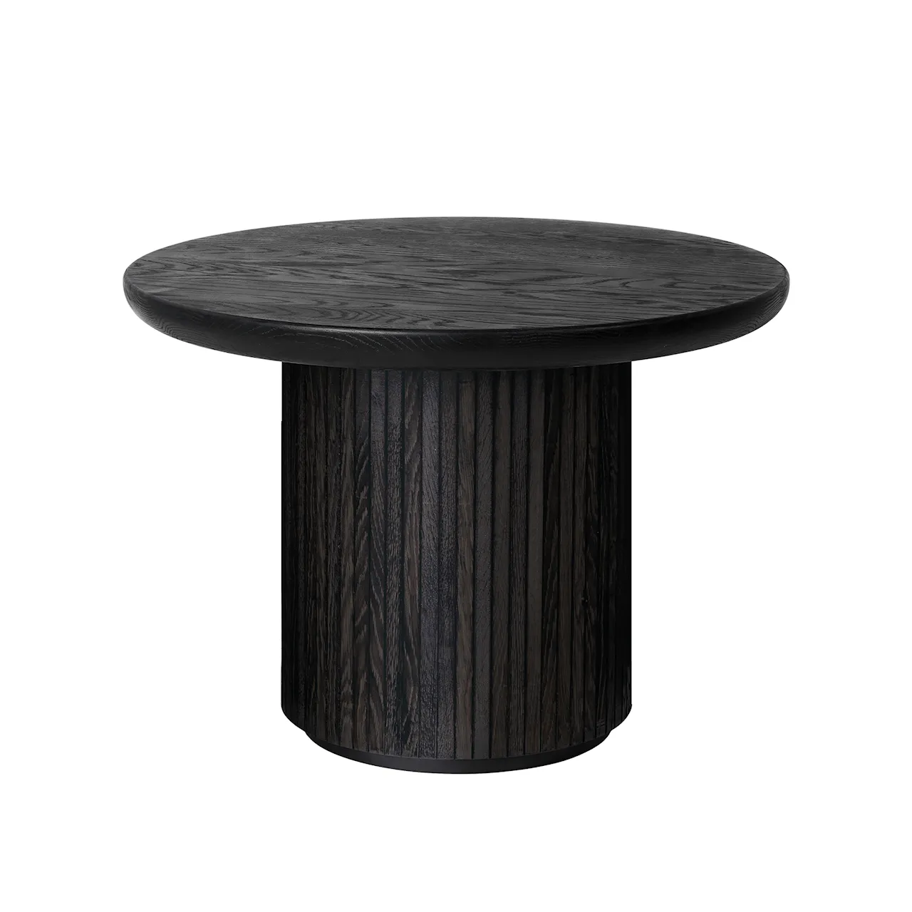 Moon Coffee Table Round H45 x Ø120, Brown/Black Stained Veneer Oak Lacquered