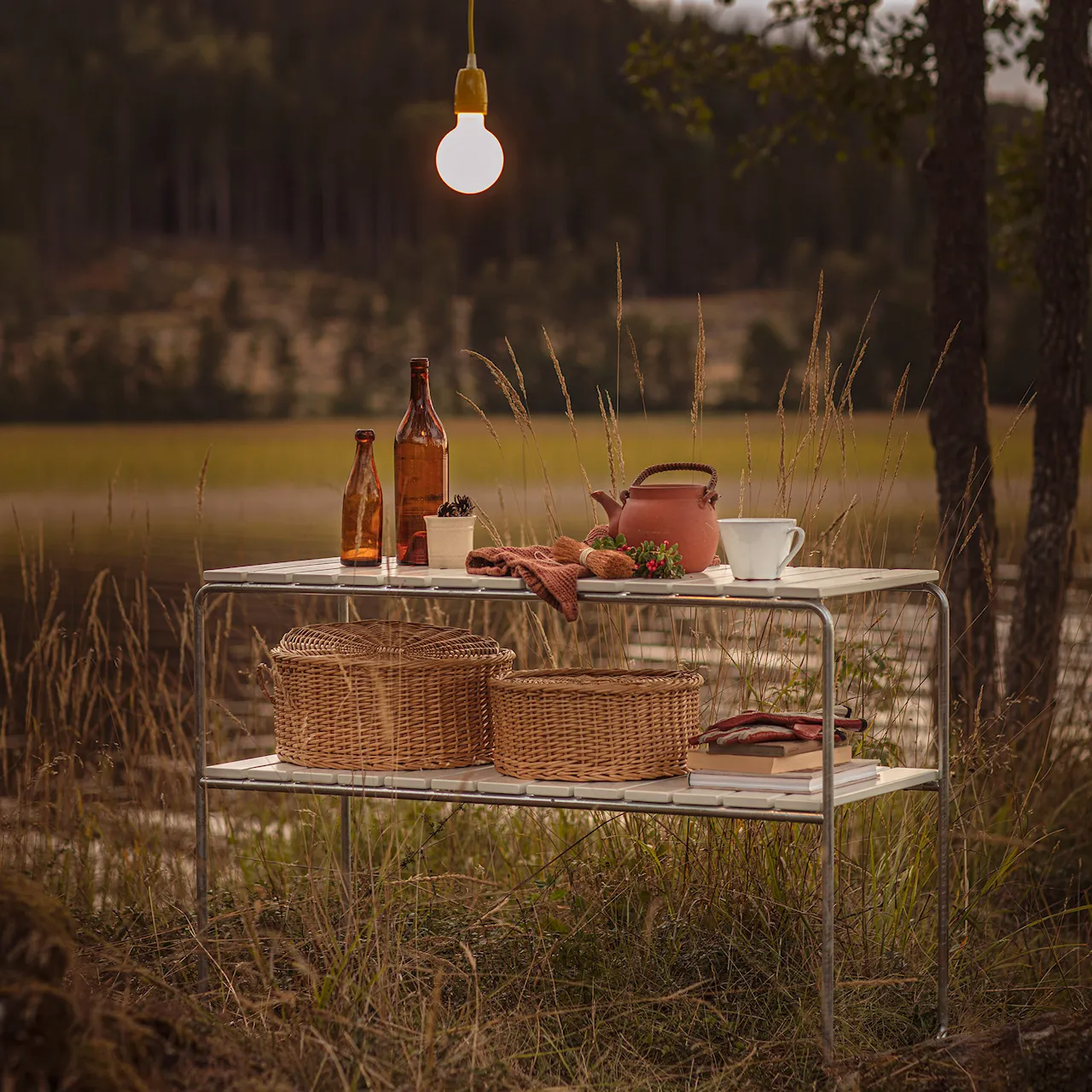 L105 End Table - Teak/Steel