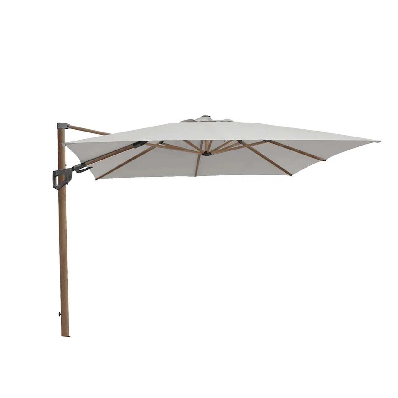 Hyde luxe hanging parasol wood, 3x4 m - white