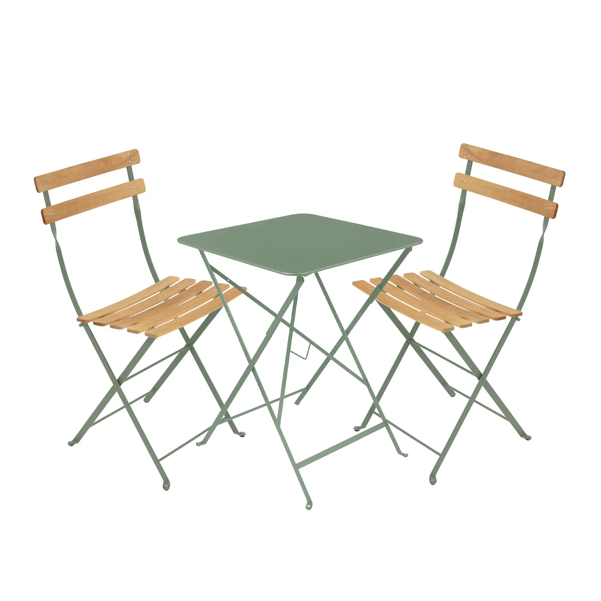 Bistro ruokaryhmä pöytä 57cm & 2 puu tuolit - 1