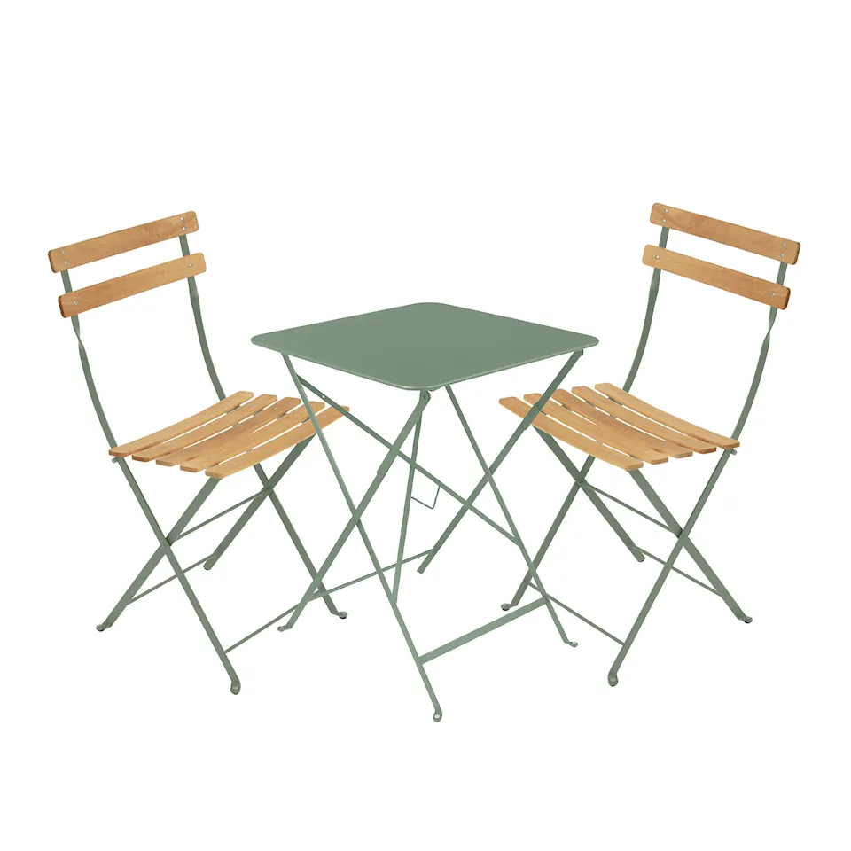 Bistro ruokaryhmä pöytä 57cm & 2 puu tuolit
