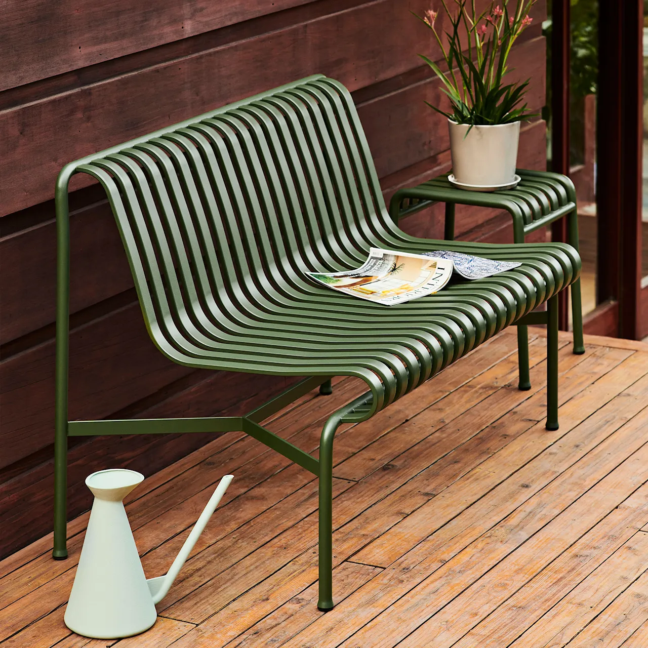 Palissade garden bench - Hot Galvanised