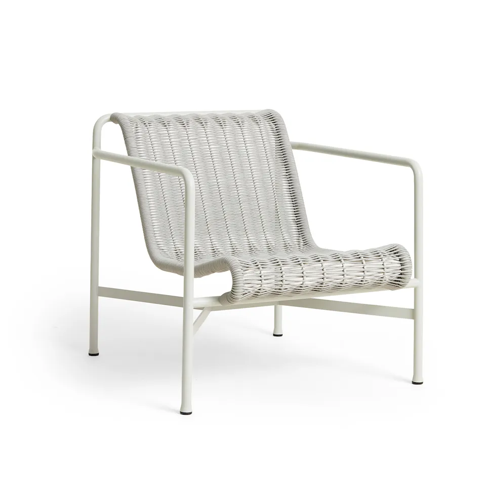 Palissade cord low lounge chair - Sky gray powder coated steel