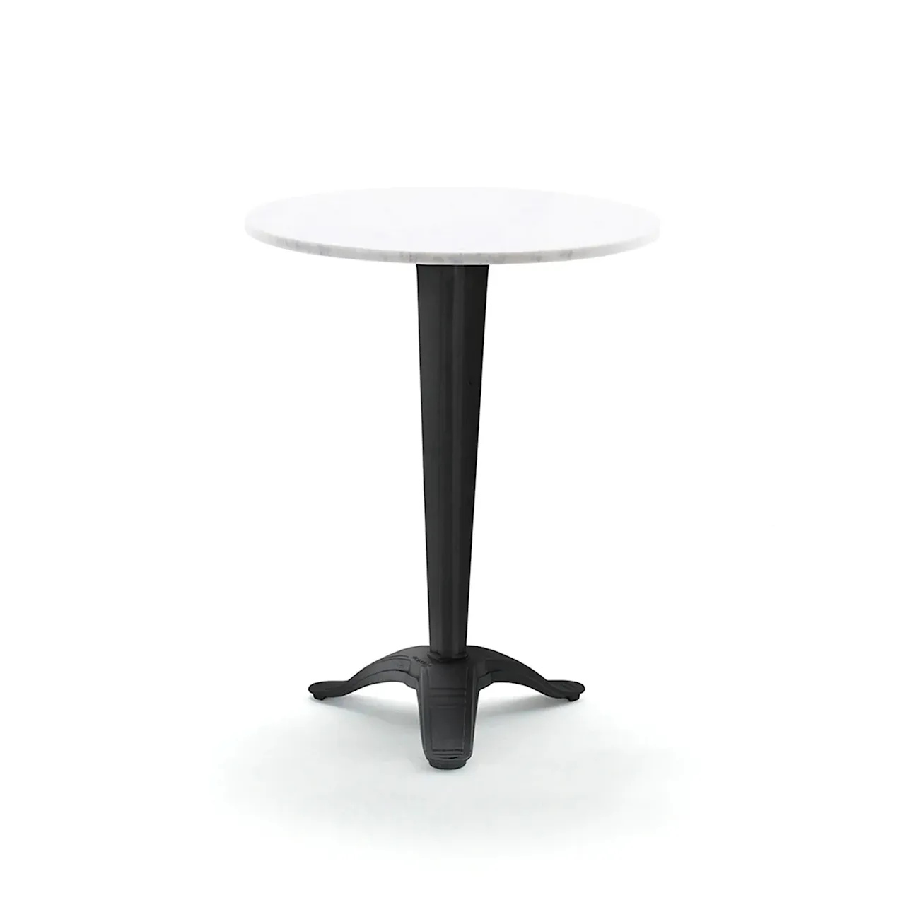 Table Calais - Big Foot 60 x 70 White Carrara Marble/Black Lacquered Aluminium