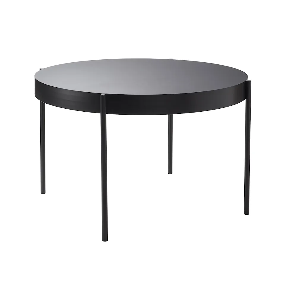 Series 430 Table Ø120, Black, Fenix Laminate Top, Powder Coated Metal Legs