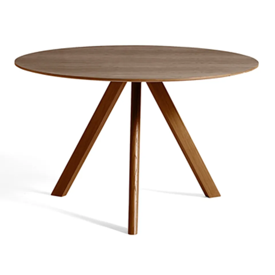 CPH20 2.0 Table Lacquered Walnut Frame Ø120 X H74  Lacquered Walnut Tabletop Dark Lacquered Edge