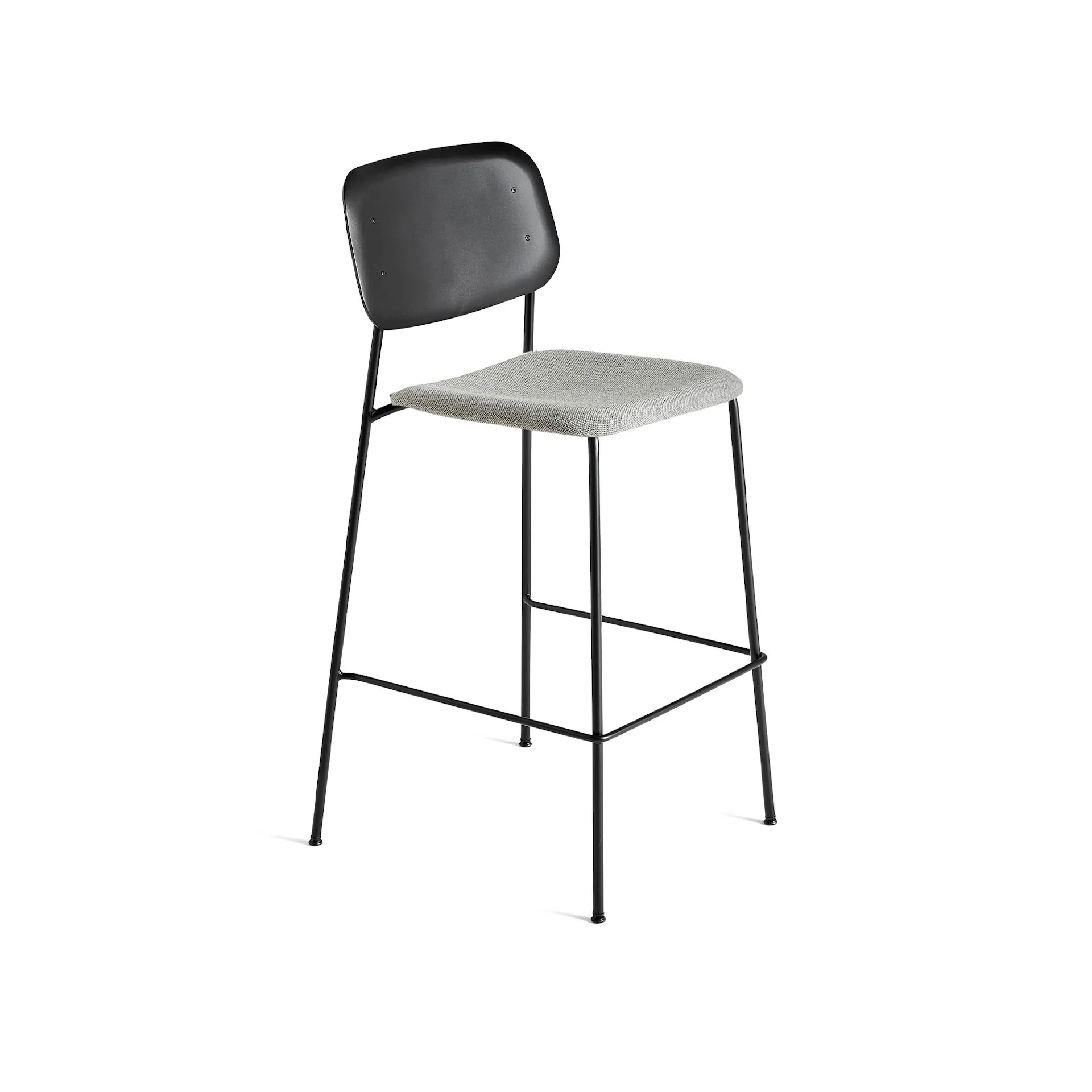 Soft Edge 95 Bar Stool Low - Black/Upholstered - HAY - Iskos-Berlin - NO GA