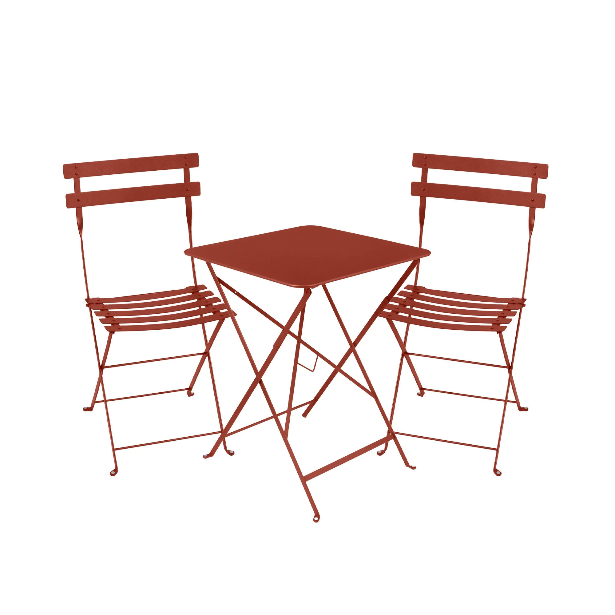 Bistro dining set table 57cm &amp; 2 metal chairs - 1