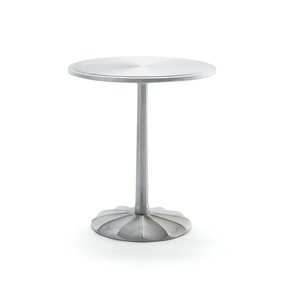 Uppsala Nature Raw Aluminum Outdoor Dining Table Ø 65 cm